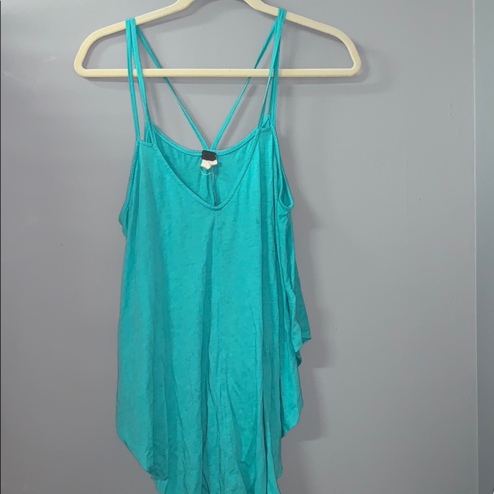 (FREE PEOPLE) A turquoise tank